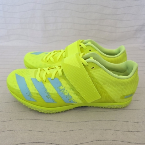 Adidas Mens Adizero HJ Solar Yellow Aqua Track & Field Shoes FW2244 Size 7.5 - Picture 2 of 11